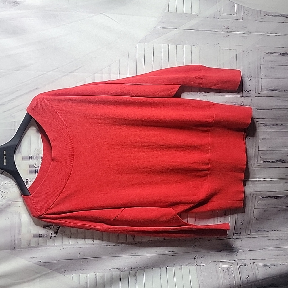 Express red long sweater great paired with leggings.